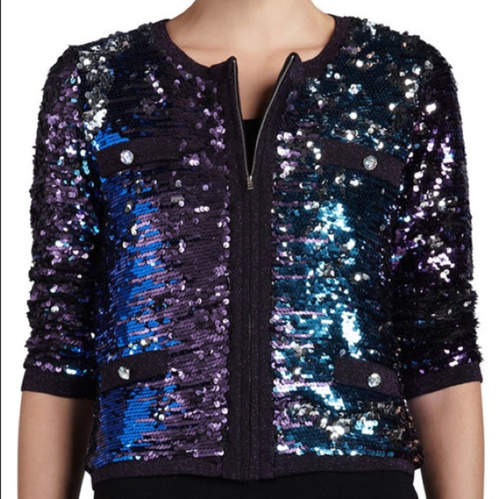 Michael Simon Allover Sequins Jacket Petite Medium - image 1